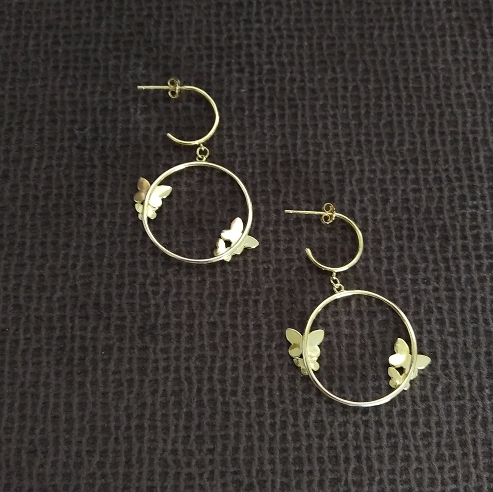 isabella m. Open Circle Butterflies🦋 Earrings - Picture 6 of 14